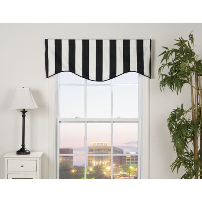 Streicher Cotton Striped Scalloped Window Valance