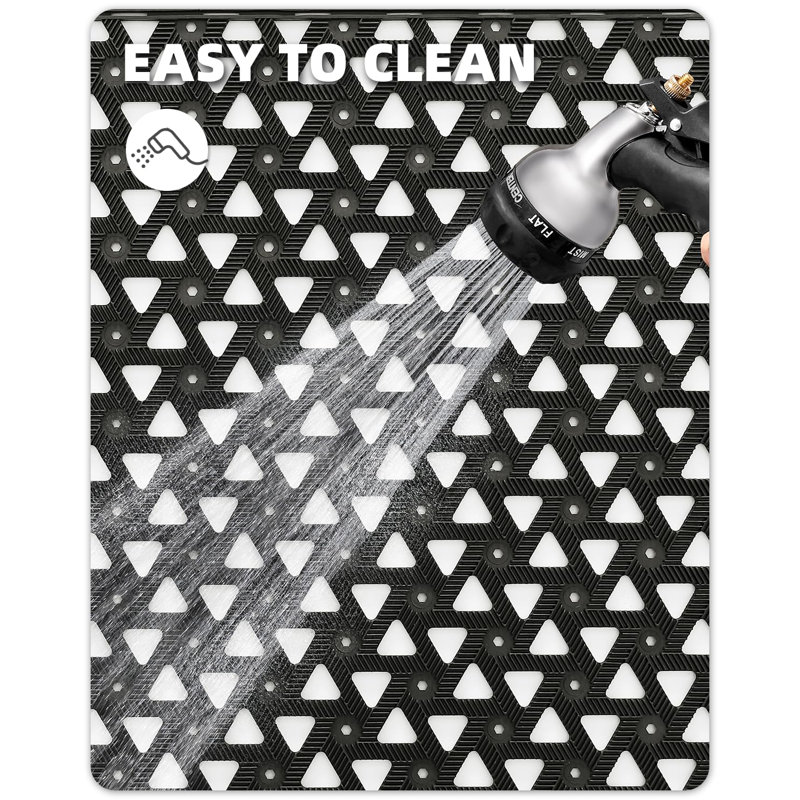 Paillasson antidérapant pour l'extérieur, L 24 po x L 36 po , Noir, noir, noir, noir