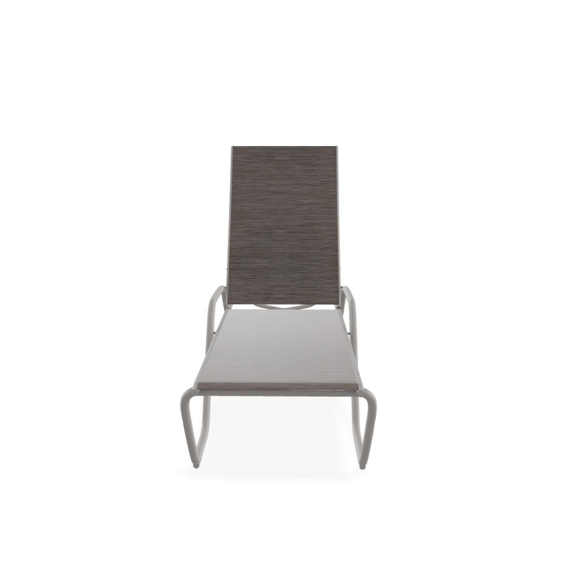 Outdoor Rust-Resistant Metal Chaise Lounge, Textured Warm Gray, James