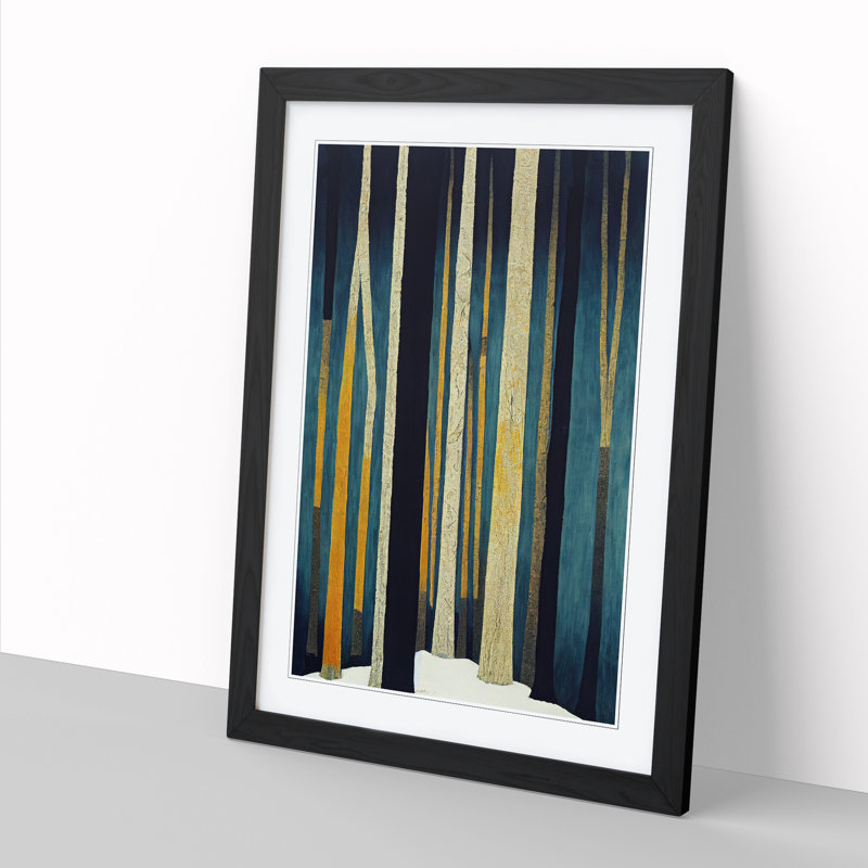 FRM-V0523-44X Winter Forest Vol.1 - Single Picture Frame Print, Black Framed, 64cm H x 46cm W x 2cm D