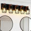 Applique murale de style industriel avec 5 lumières en bois et cage en bois pour salle de bain 31 po (ampoule non incluse)