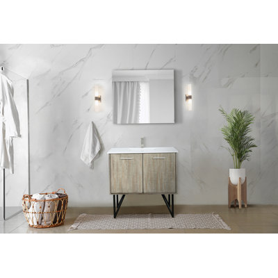 Meuble-lavabo de salle de bain 36 po X P 20 po P, comptoir en marbre de culture, ensemble de robinet et robinet de 28 po Miroir