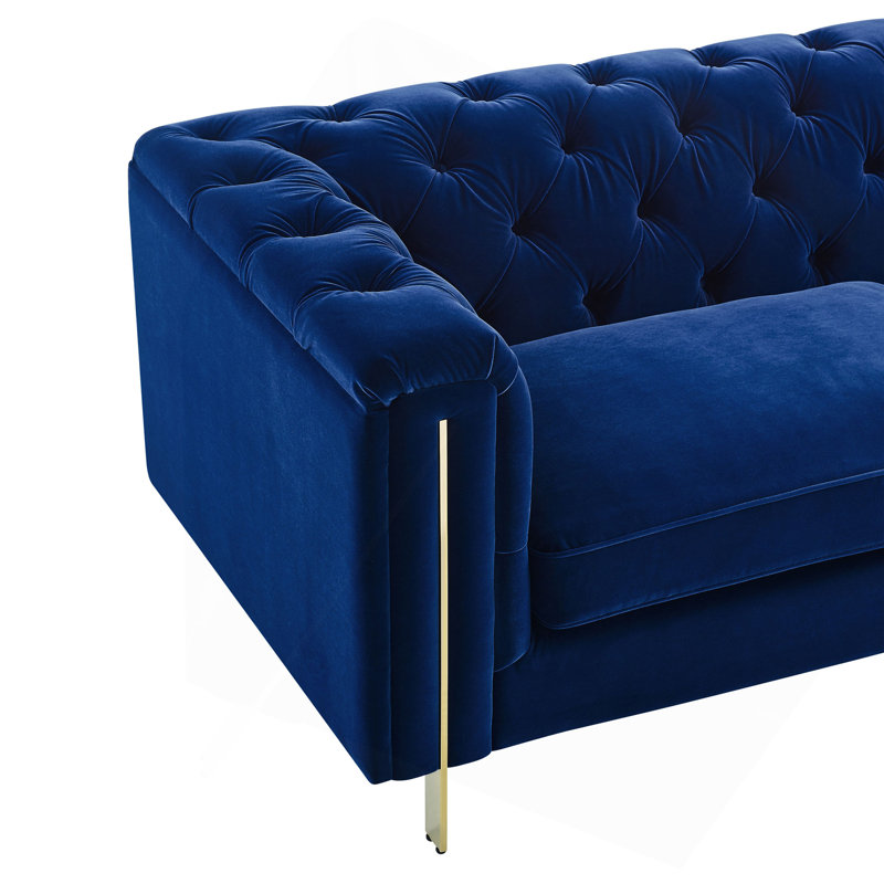 Causeuse en velours Charlene - Bleu, Bleu