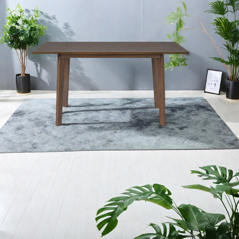 Table de salle à manger robuste en noyer - Conception moderne de style campagnard, surface en bois de 60 pouces pour les rassemblements
