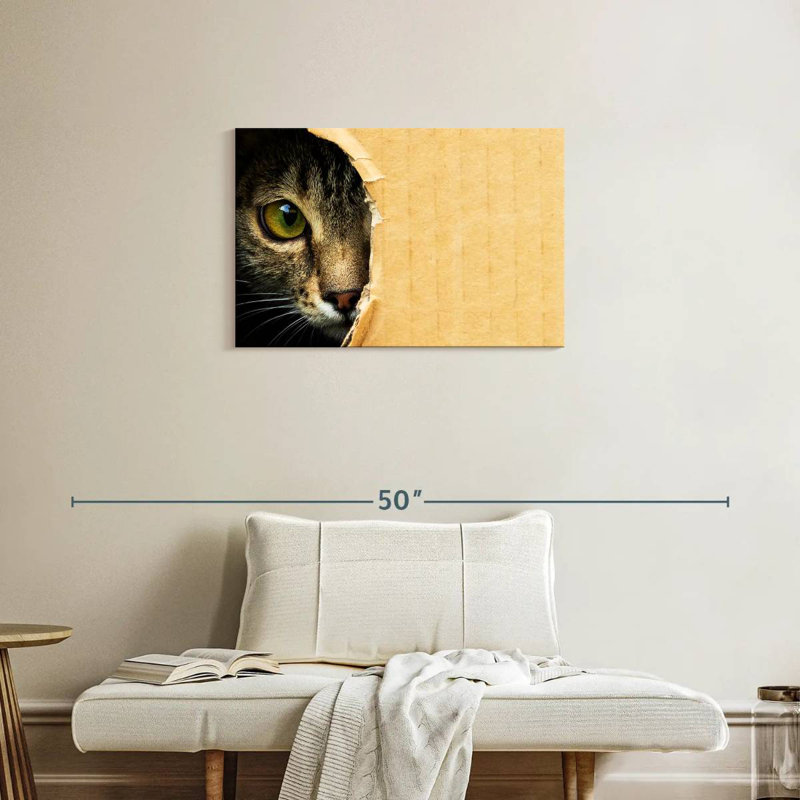 Hole Peeking Cat, 20" H x 30" W