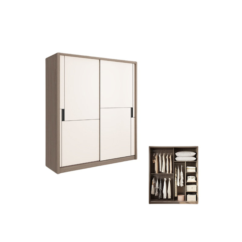Armoire moderne à porte coulissante simple, H 82,68 po x l 62,99 po x P 23,62 po