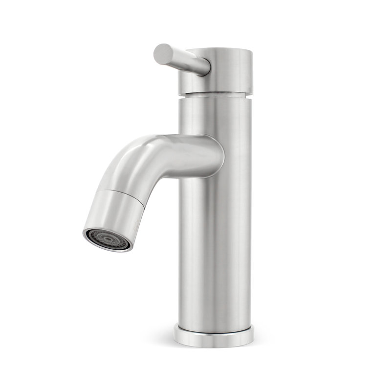 Single-Hole Single-handle Bathroom Faucet with Drain Assembly, Stainless Steel