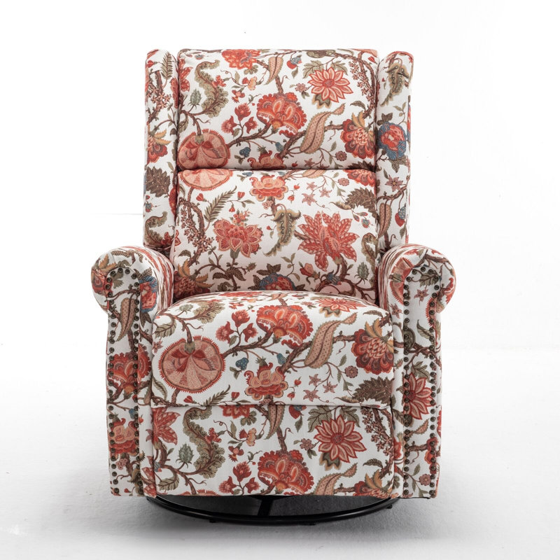 Quantico 92cm Wide Swivel Wing Chair Recliner, Red