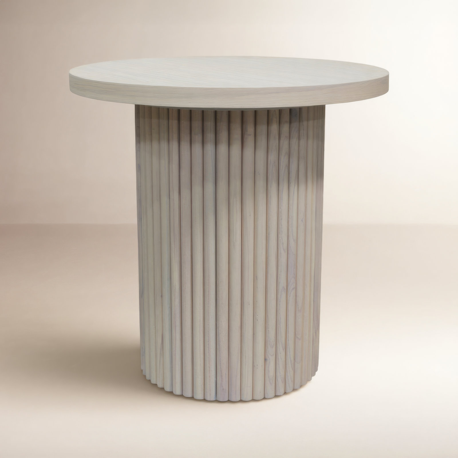 Fairmont Round End Table, White Wash