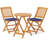 Eramana Round 2 - Person 23.5" Long Bistro Set with Cushions, Solid Wood-537143356