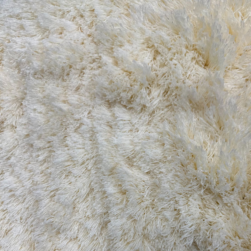 Pouf en bois tissé à la main, Crème