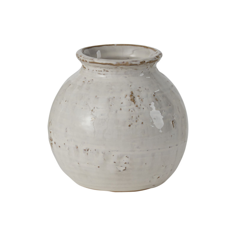 Vase de table en céramique fait à la main Jesiah, H 4,25 po x l 4,5 po x P 4,5 po