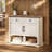 Elenora 35.4'' W Farmhouse Console Table with Storage Shelf, Drawers & Doors