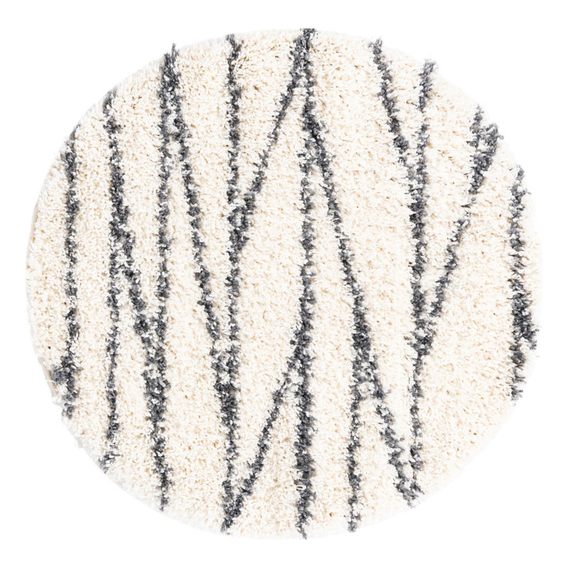 Abrahams Striped Indoor Rug, Round 3'3"