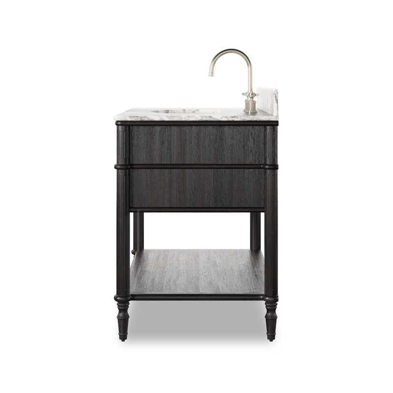Toulouse Single Vanity-Satin Black Veneer, Satin Black Veneer