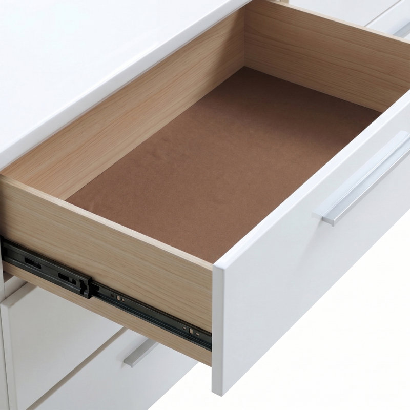 Ensemble de commode double 6 tiroirs avec miroir Alei H 74,5 ", Blanc