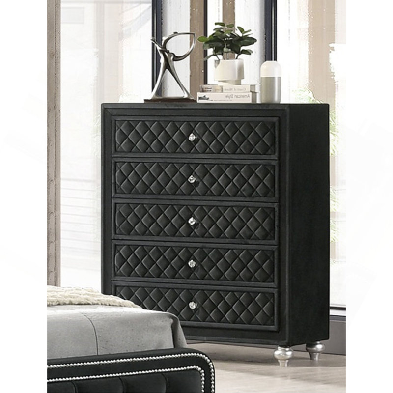Commode et commode capitonnées en velours 1Pc
