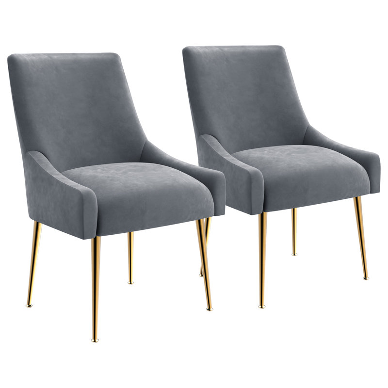 Chaise d'appoint en velours Lashana, Gris