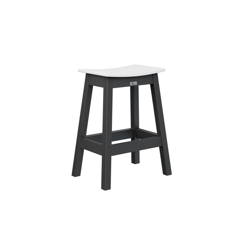 Outdoor Bar Stool, Black, White