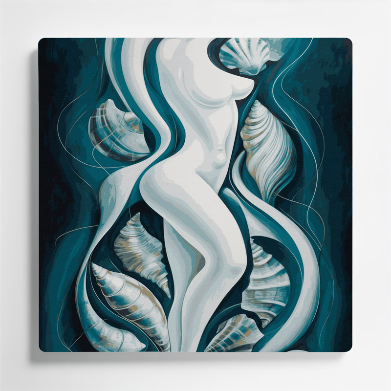 Art mural abstrait bleu 43, H 8 po x l 8 po
