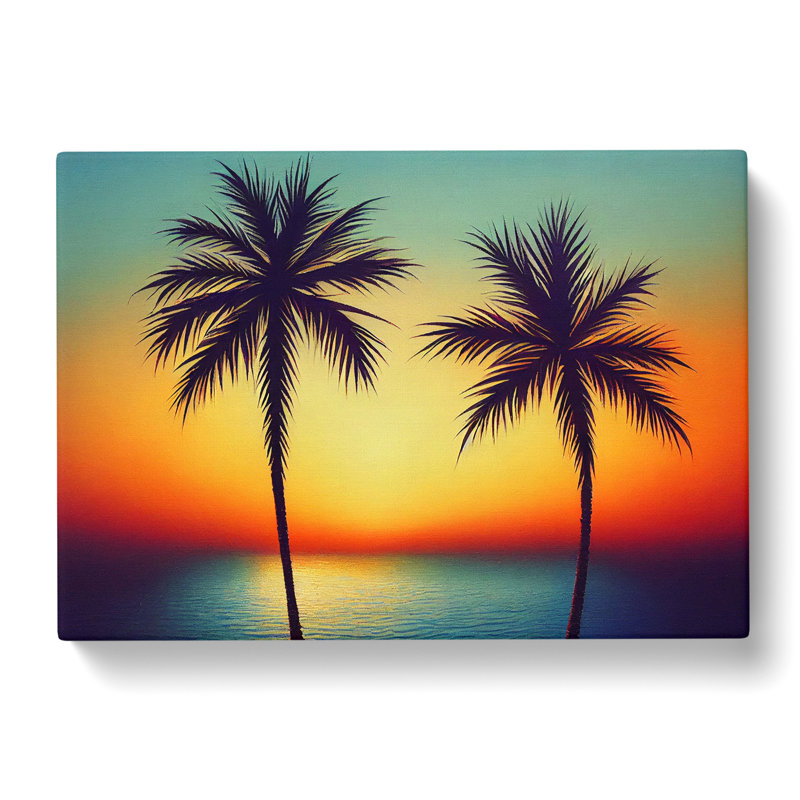 Palm Tree Sunset Vol.5 - Wrapped Canvas, 35cm H x 50cm W x 3cm D