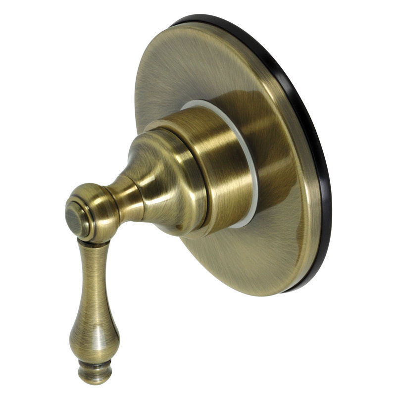 Valve de dérivation à trois voies à une poignée avec ensemble de garniture, Laiton antique
