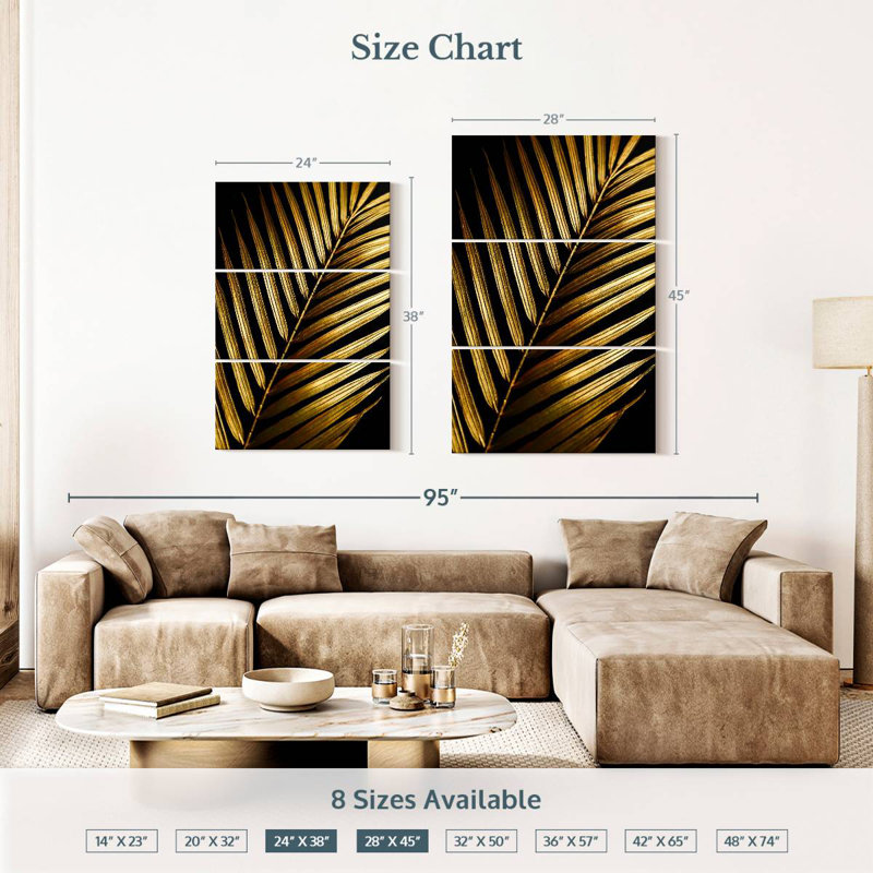 Harnek Golden Palm Leaf, 38" H x 24" W