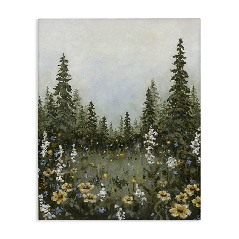 Toile de prairie forestière, conception par Hollihocks Art, H 20 po x l 16 po