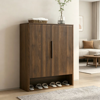 Shoe Storage Cabinet, Wooden Shoe Cabinet with Doors Modern Shoe Organizer with Adjustable Shelves,for Entryway, Hallway, Living Room