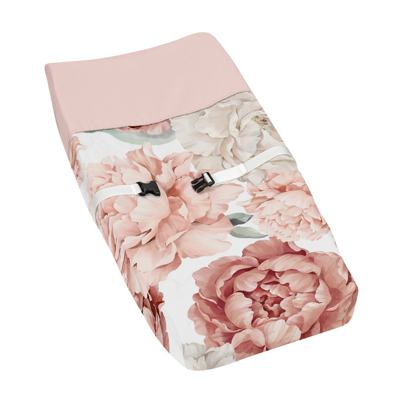 Housse de matelas à langer Peony Floral Garden rose et ivoire par Sweet Jojo Designs