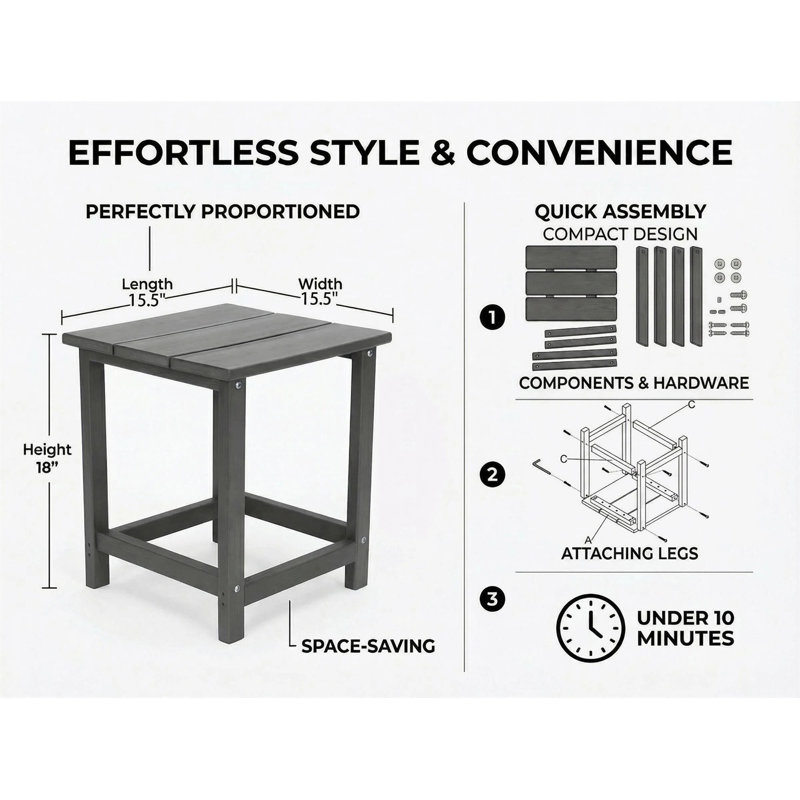 Adirondack Square Outdoor Side Table