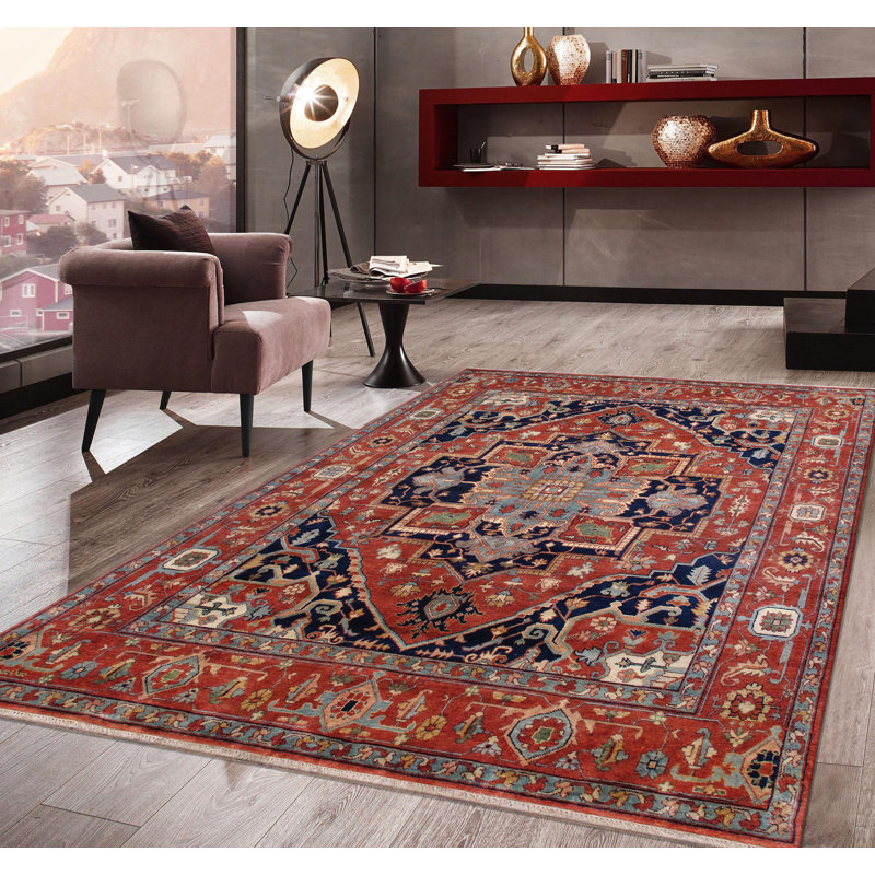 Tapis cuillère en laine noué à la main Serapi, Rectangle 12 pi x 15 pi