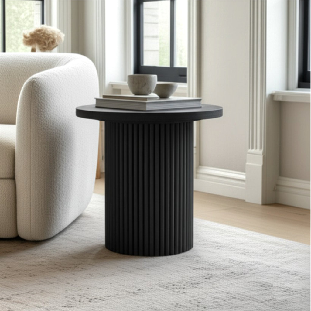 Fairmont Round End Table, Black