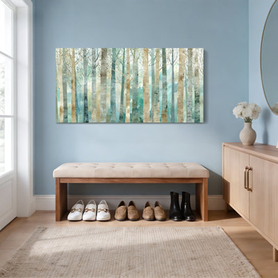 Abstract Forest Trees Watercolor Canvas Wrapped Wall Art Oil Painting Print Set Of 1