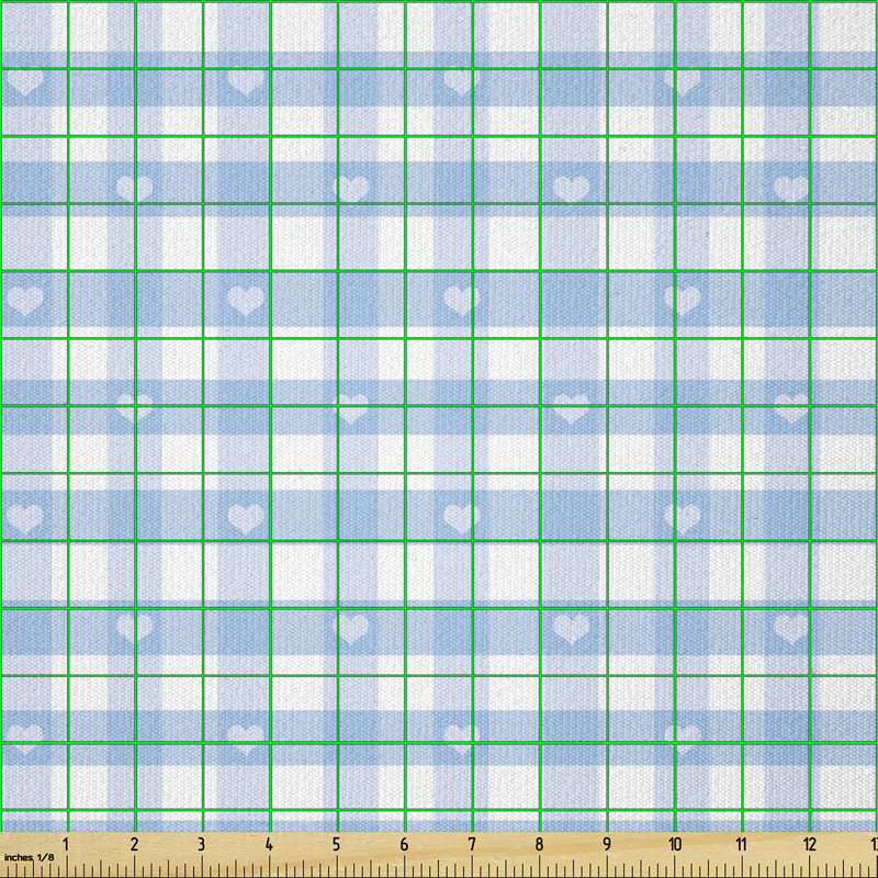 Cielo Gingham Motif with Little Hearts Multi-Purpose Fabric