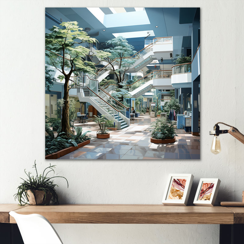 Dessin d'analyse d'un hôpital sur toile, Toile tendue, H 24 po x l 24 po x P 1 po
