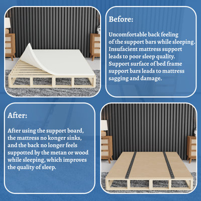 Folding Bunkie Board – Low-Profile 74? X 53? Mattress Support Platform For Daybeds, Bunk Beds, Futons & Metal/Wood Frames – Prevents Sagging, Easy To