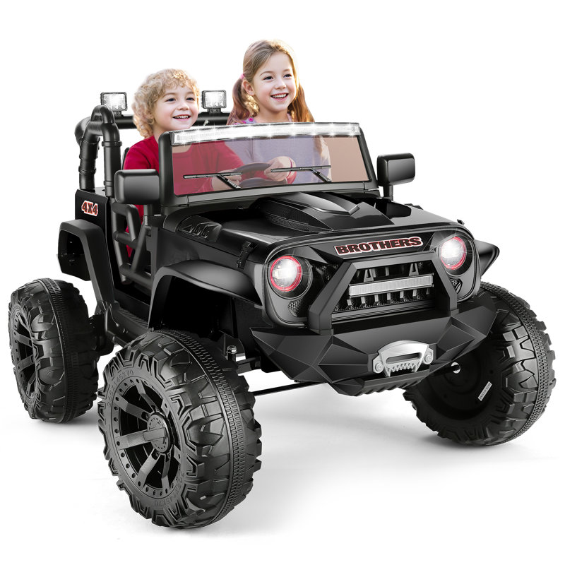 Chariot tout-terrain à piles 2 volts 24 volts avec télécommande Homdox, Noir