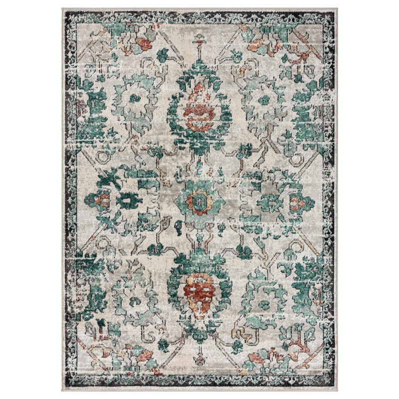 Floral Indoor Rug, Rectangle 5'3" x 7'3"