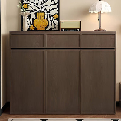47.24"Brown Home Aluminum Shoe Cabinet with Drawers