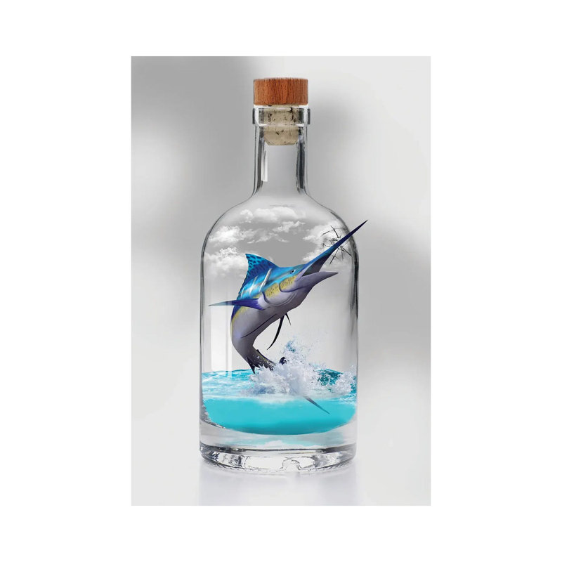 Voilier dans une bouteille par David Loblaw - impression, H 26 po x l 18 po x 1,5 po