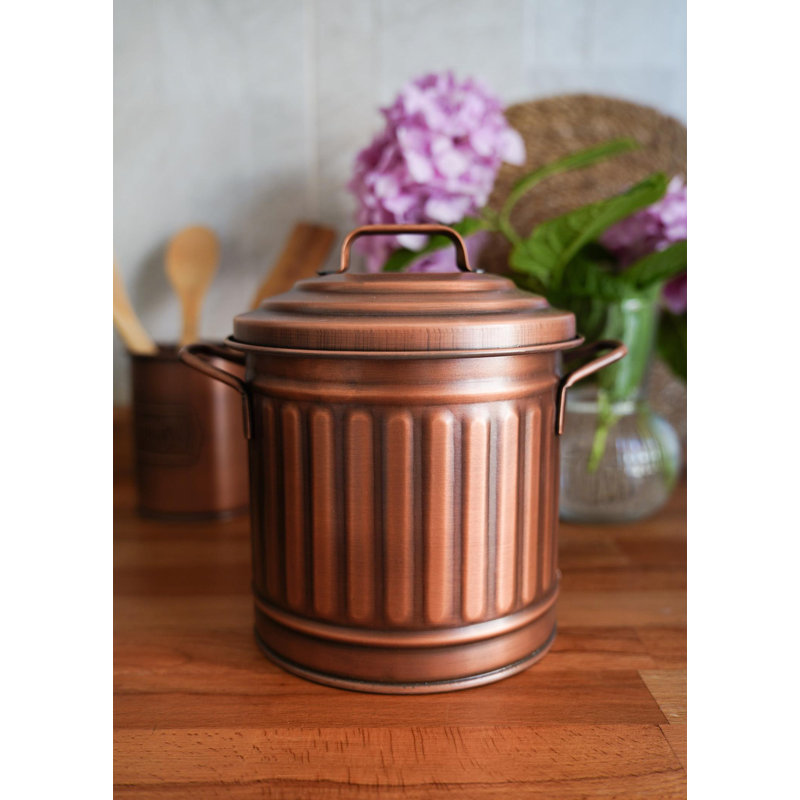 Zahid Steel Manual Lift Waste Bin - 4L, Copper