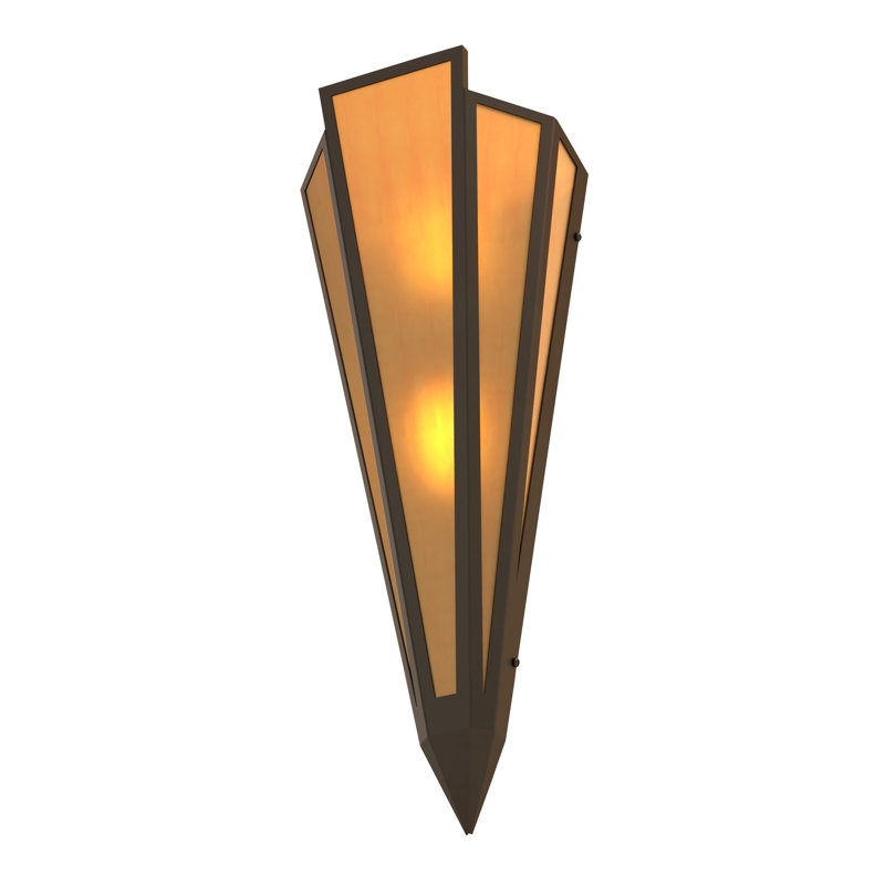 Brum 2 - Light Flush Mounted Sconce, Oil Rubbed Bronze, Amber Quartz