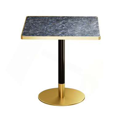 31.5" Square Modern Tulip Dining Table, Sintered Stone Tabletop with Luxury Faux Marble Print, Stainless Steel Bracket Base, Scratch & Wear Resistant, Waterproof Surface, Ideal for Indoor & Outdoor Us