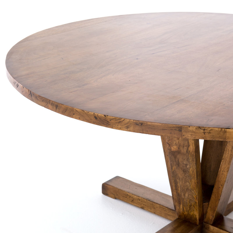 Cobain Round Solid Wood Dining Table, Reclaimed Fruitwood, 30" H x 60" W x 60" L