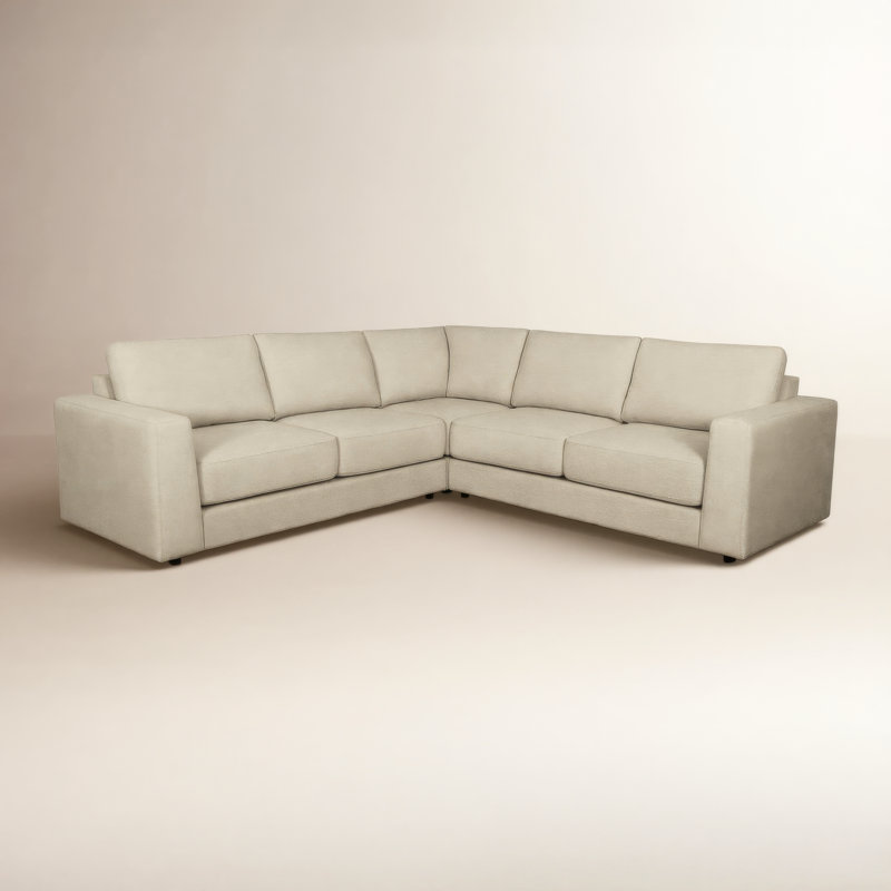 Upholstered L-Shaped Sectional Symmetrical, Sand