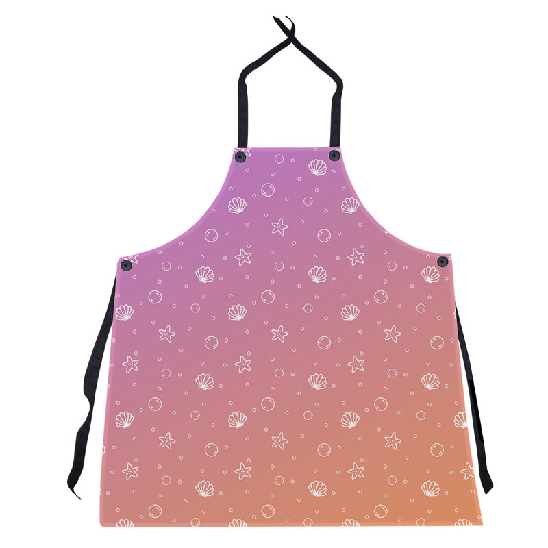 Tablier à motif coquillage, Mauve et orange