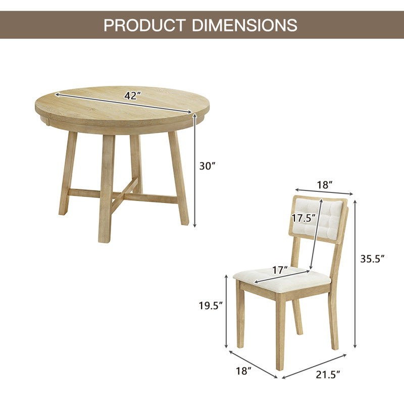 Ensemble repas pour 4 personnes Brennen, Beige