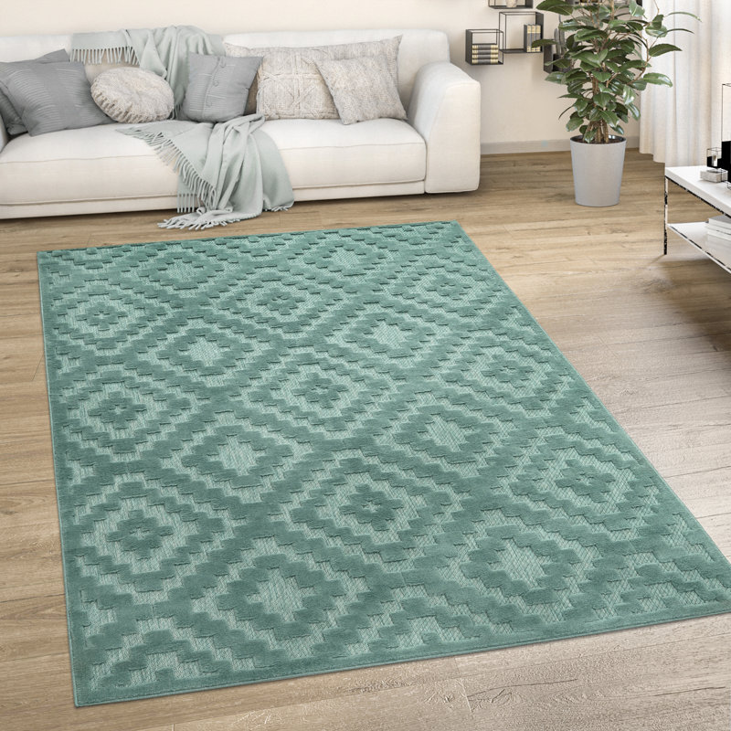 Lewes Geometric Indoor / Outdoor Area Rug, Round 120cm