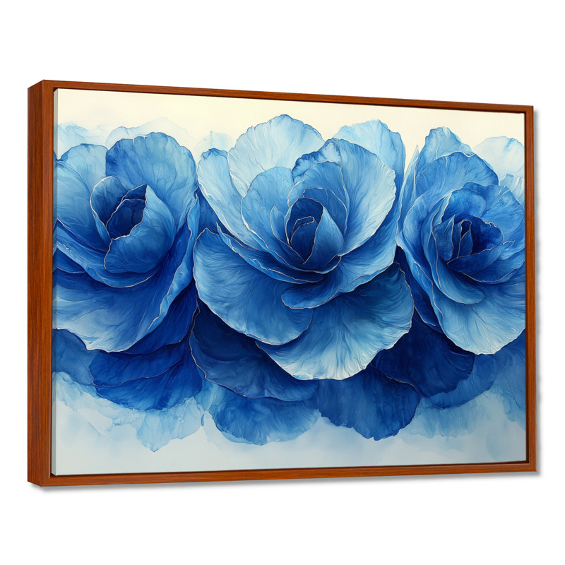 Isamara - Floral Wall Art, 34" H x 44" W, Brown, Impression encadrée flottante